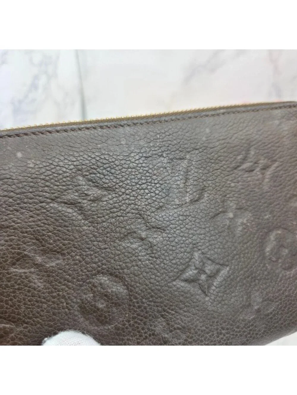 Louis Vuitton Monogram Empreinte Zippy Wallet Light Brown